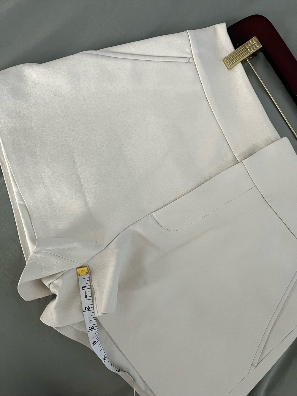 Alice and Olivia CADY White Leather Shorts - Picture 7 of 10